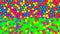 Multicolored spheres fill screen. Multicolored spheres abstract transition.