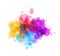 Multicolored splash watercolor paint blot - template for your designs.