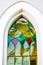 Multicolored stained glass window Gothic style