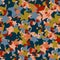 Multicolored star abstraction. Seamless colorful pattern of shapes in the form of stars