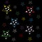Multicolored stars on a black background