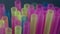 Multicolored straws for drinks, close up, camera movement, dark background