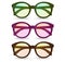 Multicolored sunglasses realistic icon. Vector