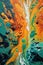 multicolored swirling paint patterns on water surface