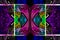 Multicolored symmetrical geometric pattern