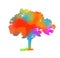 multicolored tree object. Mixed media. Vector illustration