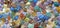 Multicolored tumbled crystal stones background