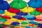 Multicolored umbrella