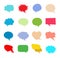 Multicolored variety of empty speech bubbles