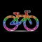 Multicolored Vector Bike or Bicycle Icon Made of Bicycle Chain Background