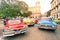 Multicolored vintage american cars in Havana City