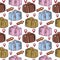 Multicolored Vintage Travel Suitcases Seamless Square Pattern