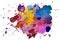 Multicolored watercolor splash texture blots background isolated. Grunge hand drawn blob, spot and droplets. Watercolour splatter