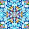 Multicolored winter festive kaleidoscope background. AI generative