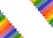Multicolored wooden fence from colors of rainbow isolated