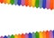 Multicolored wooden fence from colors of rainbow isolated