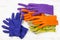 Multicolored woolen handmade felted gloves