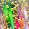 Multicolored yellow bubbles lights background, abstract texture