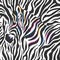 Multicolored zebra head abstract pattern. Modern Seamless print for wallpaper, apparel, textile, wrapping paper, etc