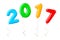 Multicolour Balloons as 2017 New Year Sign. 3d Rendering