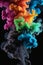 Multicolour Dense Smoke on a Dark Background abstract art