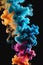 Multicolour Dense Smoke on a Dark Background abstract art