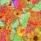 multicolour floral background with rose and butterfly aesthetic outline border oil paint texture print