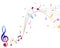 Multicolour musical notes
