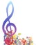 Multicolour musical notes