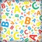 Multicoloured abc letter background seamless