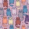 Multicoloured cats seamless pattern