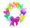 Multicoloured Cute Bows Wreath