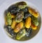 Multicoloured Gnocci potato peru italian food, Homemade