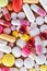 Multicoloured pills and capsules
