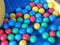 Multicoloured rubber balls
