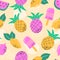 Multicoloured summer fruits seamless pattern for wallpaper, wrapping and textile