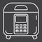 Multicooker line icon, kitchen and appliance