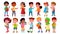 Multicultural Characters Children Kids Set Vector