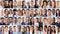 Multicultural Faces Photo Collage. Portrait