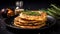 Multicultural Fusion: Cheese Pancakes With Rosemary Garnish