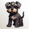 Multidimensional Schnauzer Sticker Illustration With Dark Tones