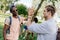 Multiethnic boys giving high five while meeting in park