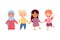 Multiethnic Children Holding Hands and Smiling Vector Illustration