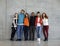 Multiethnic group of happy young university students on campus