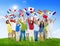 Multiethnic Group of People Holding National Flags Outdoors