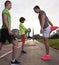 Multiethnic group of people on the jogging