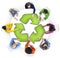 Multiethnic Group of People with Recycling Symbol