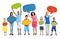 Multiethnic Group People Speech Bubbles Concept