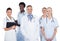 Multiethnic Medical Team Standing Over White Background