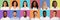 Multiethnic Smiling Human Portraits On Colorful Backgrounds, Collage